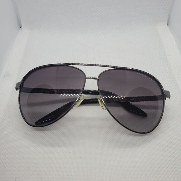 Armani Exchange Gray & Black Aviator Sunglasses & Case - Picture 3 of 15